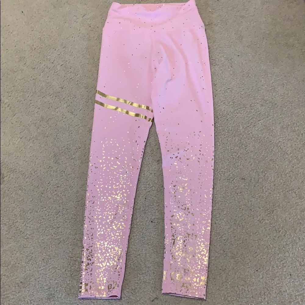 Pink & gold leggings